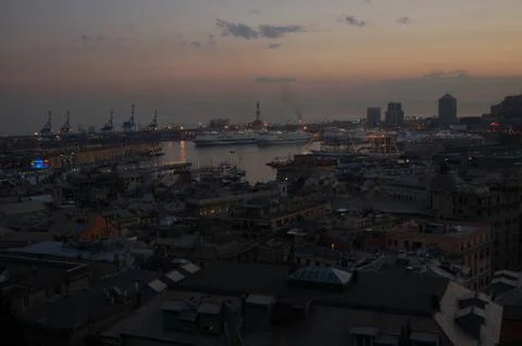 Panorama of Genoa Stock Photos