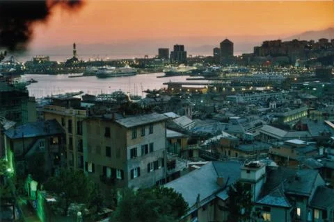 Panorama of Genoa Stock Photos