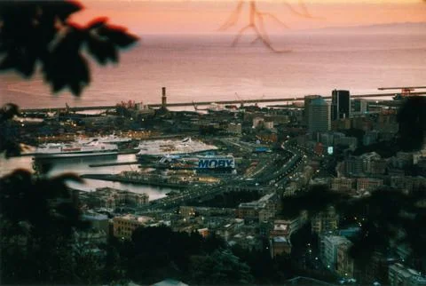 Panorama of Genoa Stock Photos