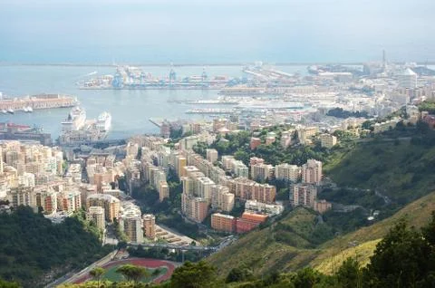 Panorama of Genoa Stock Photos