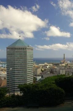 Panorama of Genoa Stock Photos