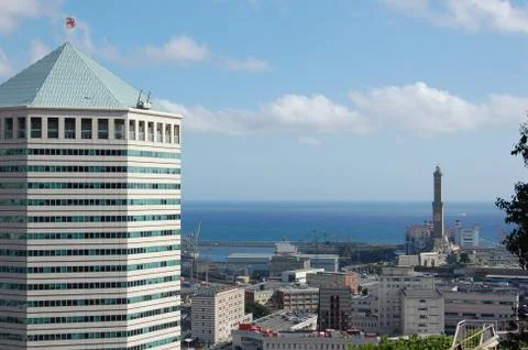 Panorama of Genoa Stock Photos