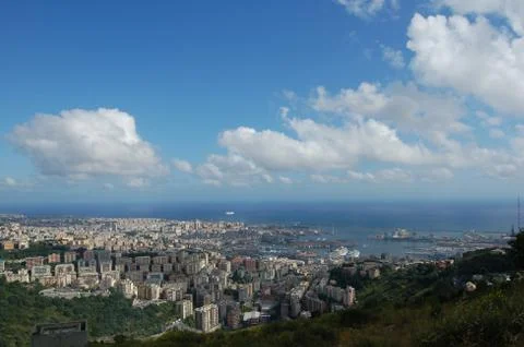 Panorama of Genoa Stock Photos