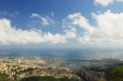 Panorama of Genoa Stock Photos