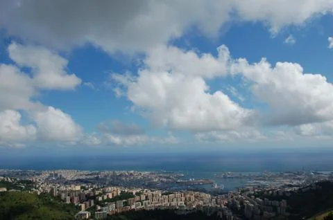 Panorama of Genoa Stock Photos