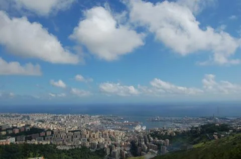 Panorama of Genoa Stock Photos