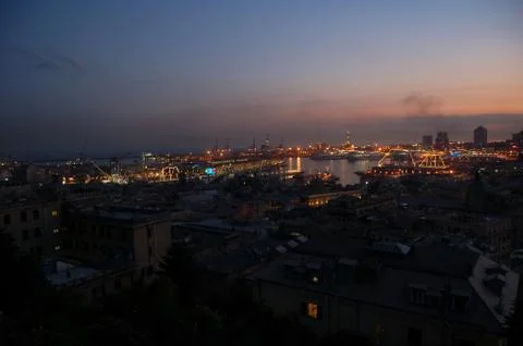 Panorama of Genoa Stock Photos