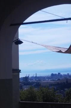 Panorama of Genoa Stock Photos