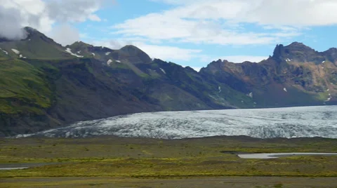 Panorama glacier Skaftafellsjokull Stock Footage 59790014