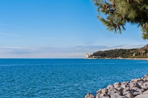 Panorama of the Gulf of Trieste Stock Photos