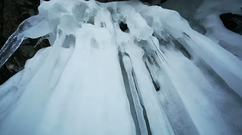 Panorama of Hanging Icicle Video stock 42689319