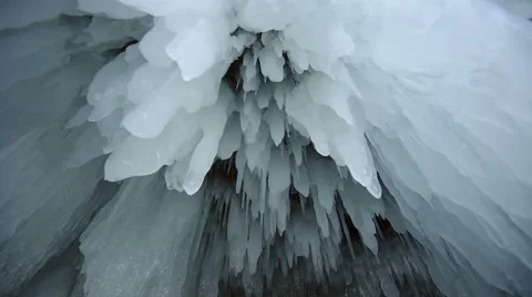 Panorama of Hanging Icicle Video stock 42689429