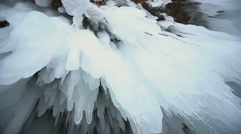 Panorama of Hanging Icicle Video stock 42689449