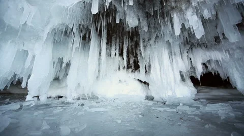 Panorama of Hanging Icicle Video stock 42689453