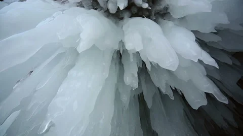 Panorama of Hanging Icicle Video stock 42689476
