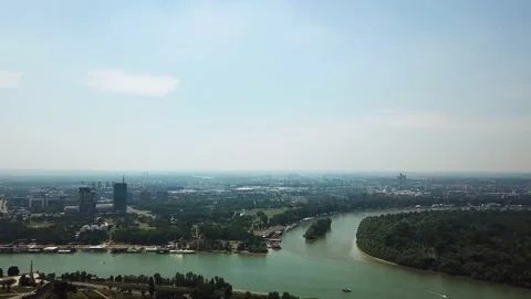 Panorama From A Height to river in Belgrad Stock Footage 237797856
