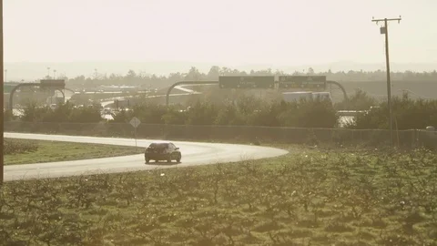 Panorama of a highway full of vehicles Stock Footage 75509192