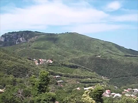 Panorama of the hills and the sea of Vico Equense, in Italy Stock Footage