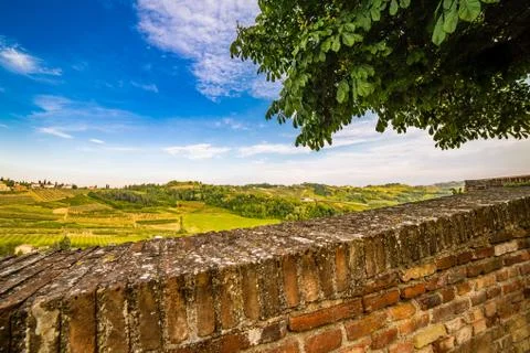 Panorama of the hills of Romagna Stock Photos
