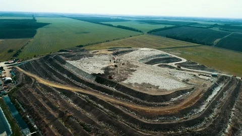 Panorama of a huge garbage dump. Seagulls circling over the garbage. Stored 動画素材 114472800