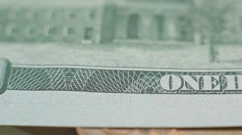 Panorama of hundred dollar bill, close up. Stock Footage 50405648