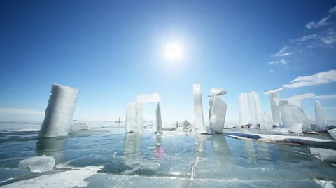 Panorama from the ice block Stock Footage 40788674