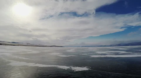 Panorama of the Ice Surface Stock Footage 54944237