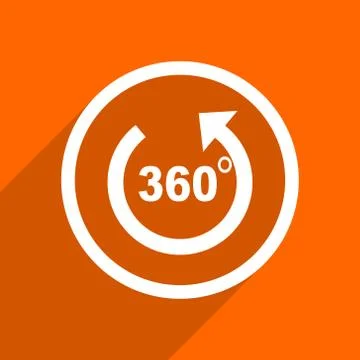 Panorama icon. Orange flat button. Web and mobile app design illustration Stock Illustration