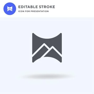 Panorama icon vector, filled flat sign, solid pictogram isolated on white, lo Stock Illustration