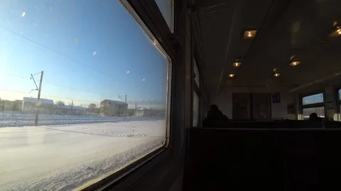 Panorama inside a moving electric train Stock Footage 89010210