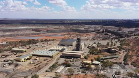 Panorama of Junction mine infrastructure and plant in Broken hill as 4k. Stock Footage 171213654