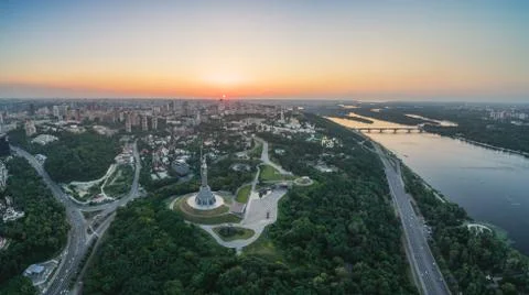 Panorama of Kiev Stock Photos