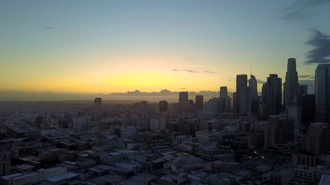 Panorama like LA Sunset Stock Footage 117464400