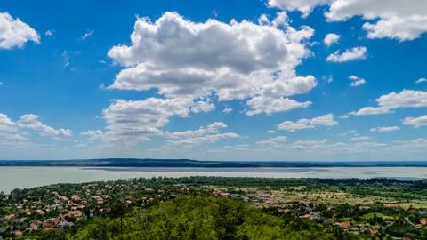Panorama of Lake Balaton Stock Photos