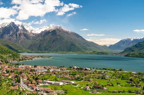 Panorama of Lake Como from Dongo. Stock Photos