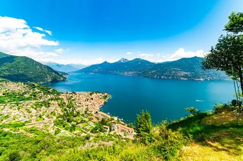 Panorama of Lake Como, from Menaggio. Stock Photos