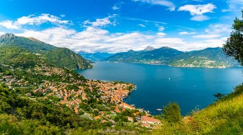 Panorama of Lake Como, from Menaggio. Stock Photos
