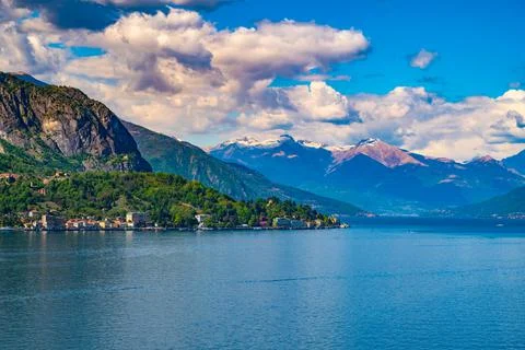 Panorama on Lake Como. Stock Photos