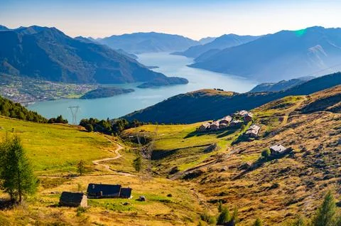 Panorama of Lake Como. Stock Photos