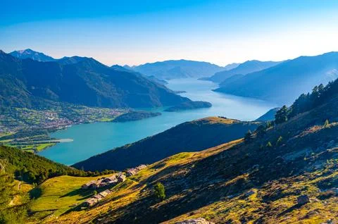 Panorama of Lake Como. Stock Photos