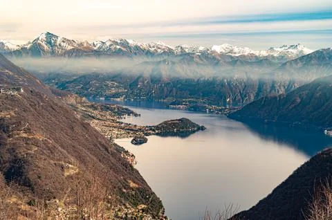 Panorama of Lake Como Stock Photos