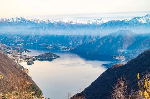 Panorama of Lake Como Stock Photos
