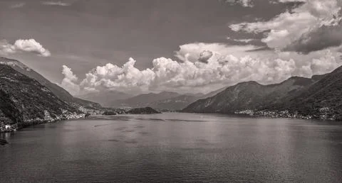 Panorama of Lake Como. Stock Photos