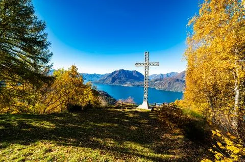 Panorama of Lake Como. Stock Photos
