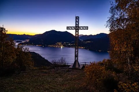 Panorama of Lake Como. Stock Photos