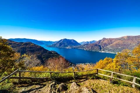 Panorama of Lake Como. Stock Photos