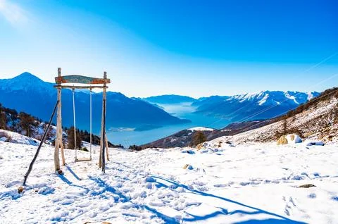 Panorama of Lake Como. 스톡 사진