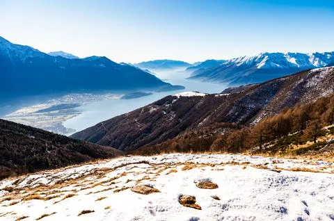 Panorama of Lake Como. Stock Photos