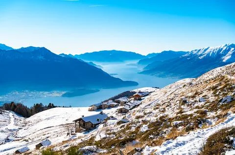 Panorama of Lake Como. 스톡 사진