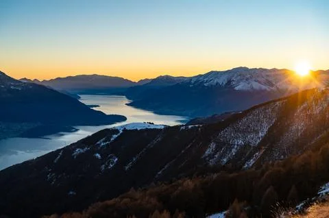 Panorama of Lake Como. 스톡 사진